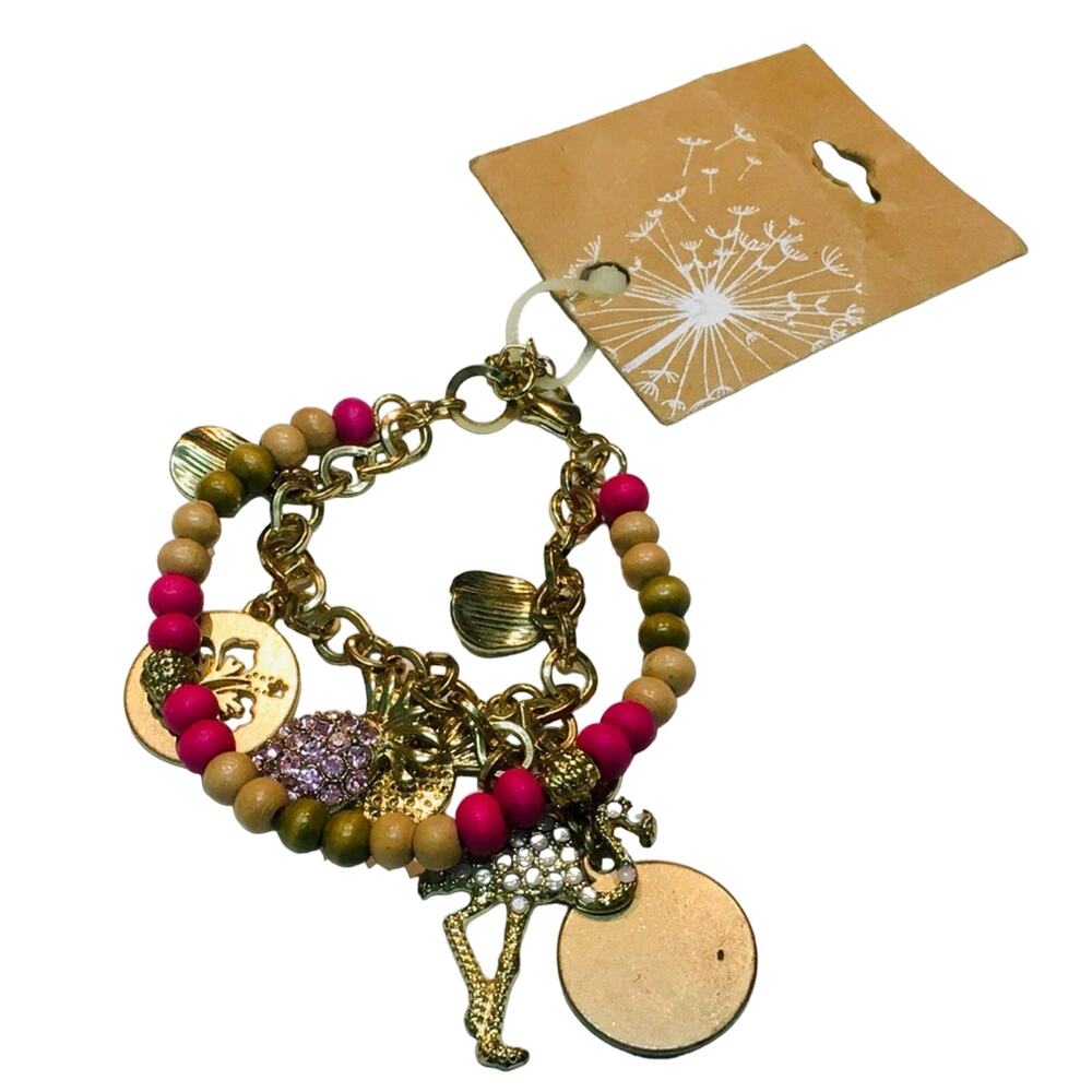 Gold Tone Charms Bracelet